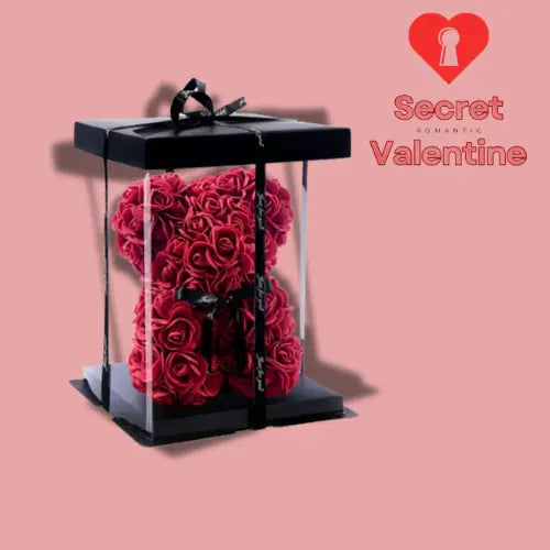 Ours en Roses Éternelles - Couleur Rouge, Cadeau Romantique Idéal Secret Valentine