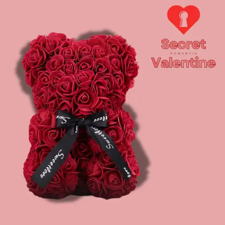 Ours en Roses Éternelles - Couleur Rouge, Cadeau Romantique Idéal Secret Valentine